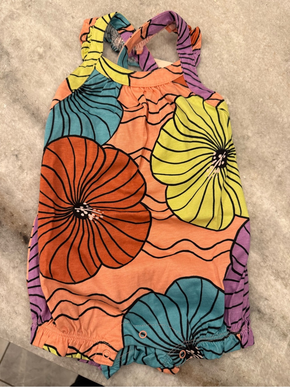 NWT Tea Collection Girls' Floral Tank Romper 9-12M